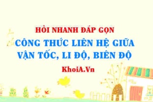 Công thức liên hệ giữa vận tốc và li độ, biên độ lớp 11?